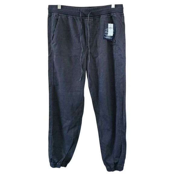 Gap Soft Black Ribbed Jogger Pants With Drawstring comfy lounge wear - Picture 1 of 8